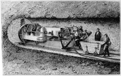 Macchina perforatrice del colonnello Beaumont nel tunnel sotto la Manica da Unbekannt