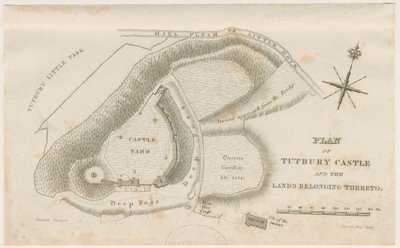Castello di Tutbury: Piano: incisione, nd [c 1832] da Unbekannt