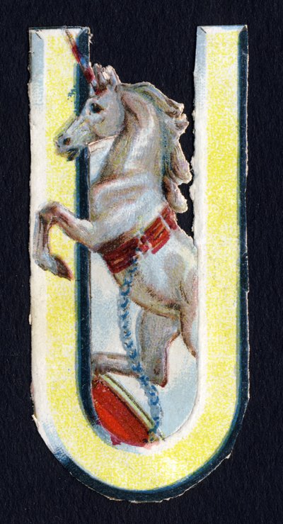 U come Unicorno. Serie di 26 cromolitografie inglesi. Fine del XIX secolo da Unbekannt