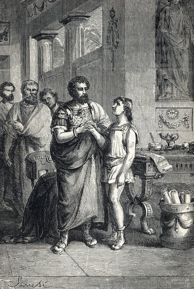 Valentiniano II riconosciuto imperatore romano da Graziano (375). 1888 da Unbekannter Künstler