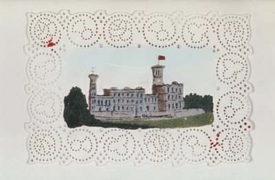 Centrino di carta vittoriano con vista di Osborne House da Unbekannt