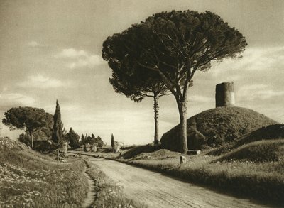 Vista della Via Appia. È una delle più importanti strade romane con molti resti ancora visibili da Unbekannt