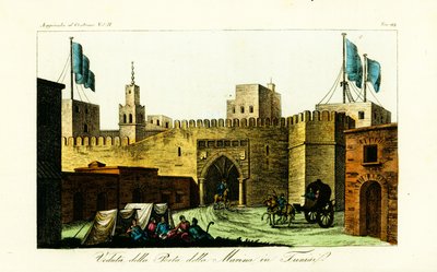 Veduta del Beb-kar, Porta della Marina a Tunisi, Tunisia da Unbekannt