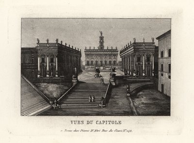 Vista del Campidoglio. Piazza del Campidoglio, Palazzo Senatorio, Roma da Unbekannt