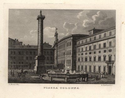 Veduta di Piazza Colonna con la Colonna di Marco Aurelio, Roma da Unbekannt