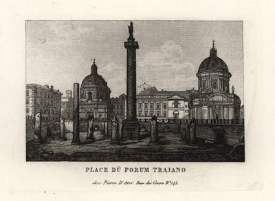 Veduta della Piazza del Foro di Traiano con la Colonna Traiana, Roma da Unbekannt