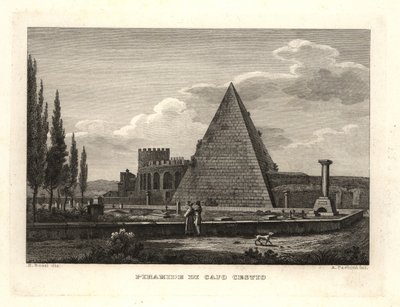 Veduta della Piramide di Cestio, Roma, costruita per Gaio Cestio da Unbekannt