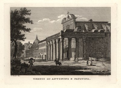 Veduta del Tempio di Antonino e Faustina, Roma da Unbekannt