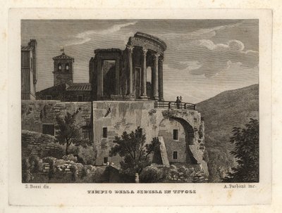 Veduta del Tempio della Sibilla a Tivoli, Tempio della Sibilla a Tivoli da Unbekannt