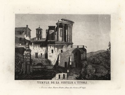 Vista del Tempio della Sibilla o Tempio di Vesta a Tivoli da Unbekannt
