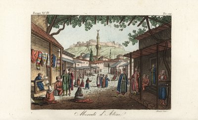 Veduta del mercato o bazar di Atene da Unbekannt