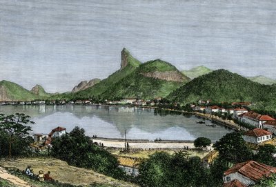 Veduta del porto di Rio de Janeiro, Brasile da Unbekannter Künstler