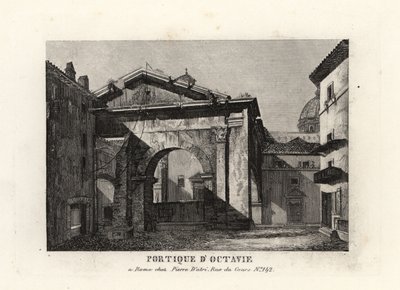 Veduta delle rovine del Portico di Ottavia, Roma da Unbekannt