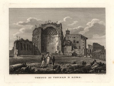 Veduta delle rovine del Tempio di Venere e Roma, Roma da Unbekannt