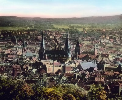 Vista sulla città di Aquisgrana con la sua cattedrale da Unbekannter Künstler
