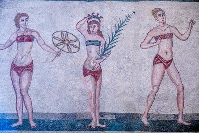 Villa Romana del Casale, Piazza Armerina, Sicilia, Italia. Mosaico da Unbekannter Künstler