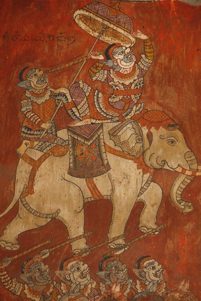 Wat Bo, Siem Reap, pittura murale del Ramayana, Siem Reap, Cambogia da Unbekannt