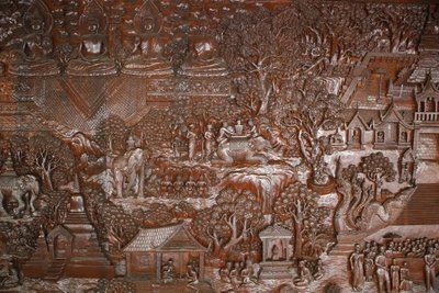 Wat Phra Doi Suthep, Chiang Mai. Rilievo. Thailandia da Unbekannt