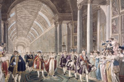 Matrimonio di Napoleone I e Maria Luisa nel palazzo del Louvre, c. 1810 (incisione) da Unbekannter Künstler