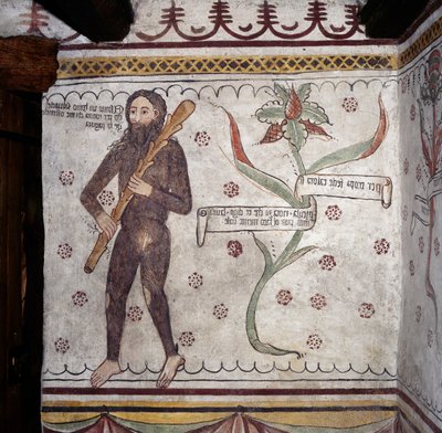 Uomo selvatico di Sacco, affresco da Benjamin Baud