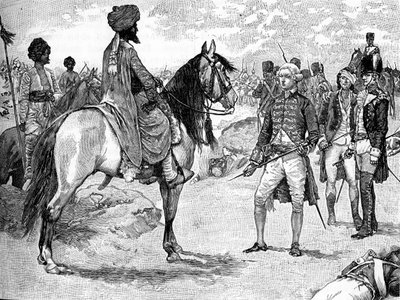 La resa di William Bailie a Hyder Ali da Unbekannter Künstler
