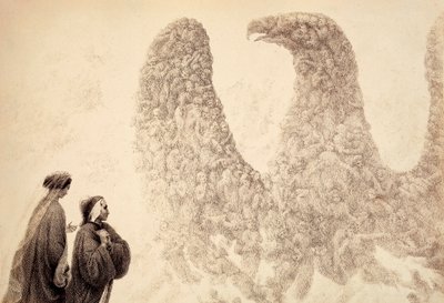 Nella Sfera di Giove, Dante vede gli spiriti beati disporsi a forma di aquila, simbolo dell