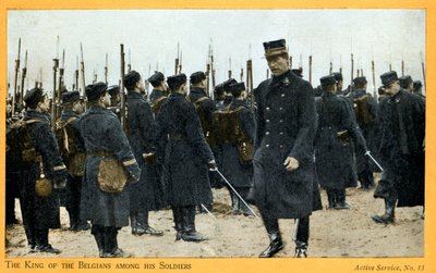 Prima Guerra Mondiale: Alberto I del Belgio con le sue truppe da Unbekannter Künstler