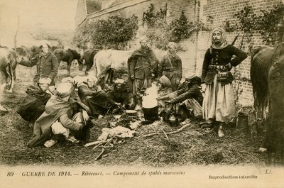 Prima Guerra Mondiale: Accampamento degli Spahis marocchini da Unbekannter Künstler