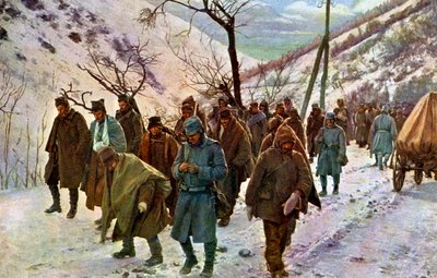 Prima guerra mondiale: prigionieri serbi feriti da Unbekannter Künstler