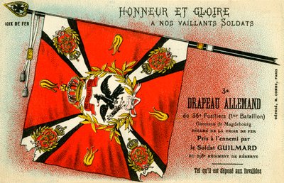 Prima Guerra Mondiale: Bandiera tedesca catturata dai francesi da Unbekannter Künstler