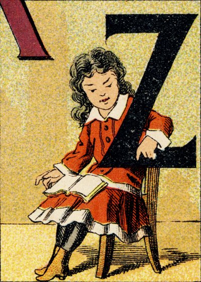 Z - Incisione tratta da ABCD delle bambine. Pellerin & Cie, stampatore-editore, Épinal, circa 1890. Serie A. Dimensioni: 19 x 13,5 cm. da Unbekannt