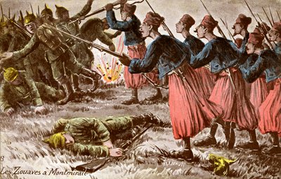 Zouave a Montmirail sul fronte occidentale da Unbekannter Künstler