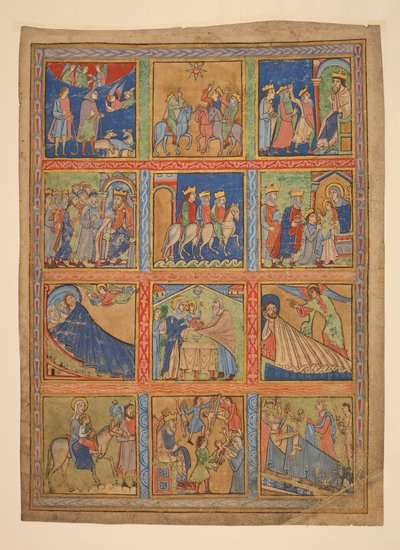 f. 1: Una serie di 24 miniature dalla Vita di Cristo; Sette ritagli da manoscritti miniati. XII secolo-XV secolo da Unbekannter Künstler