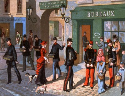 Consegna postale a Parigi (dettaglio) da Unbekannter Künstler