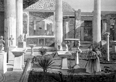 Turisti in visita alle rovine di Pompei, inizio XX secolo da Unbekannter Künstler