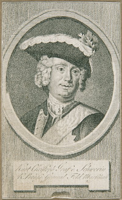 Il feldmaresciallo prussiano Kurt Christoph Conte di Schwerin da Unbekannter Stecher