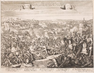 Volantino sulla battaglia di Luzzara nel 1702 da Unbekannter Stecher