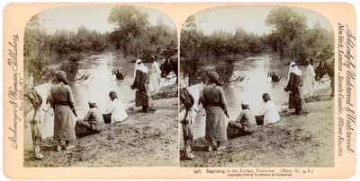 Battesimo nel fiume Giordano, Palestina, 1896 da Underwood and Underwood