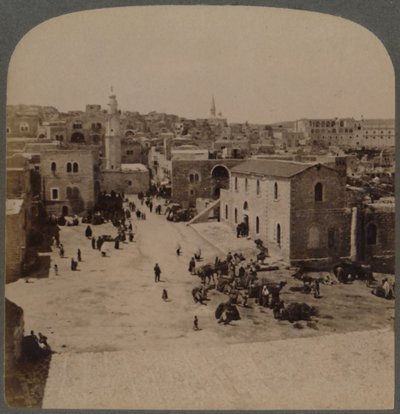 Betlemme di Giudea, il luogo di nascita di Gesù, Palestina, 1896 da Underwood and Underwood