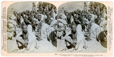 Prigionieri Boxer catturati e portati dalla 6ª Cavalleria degli Stati Uniti, Tientsin, Cina, 1901 da Underwood and Underwood