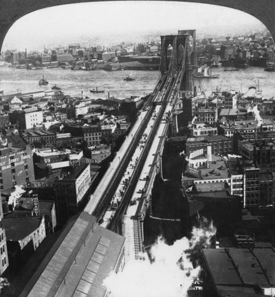 Ponte di Brooklyn, New York City, New York, USA da Underwood and Underwood