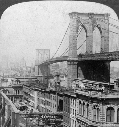 Ponte di Brooklyn, New York, USA, 1901 da Underwood and Underwood