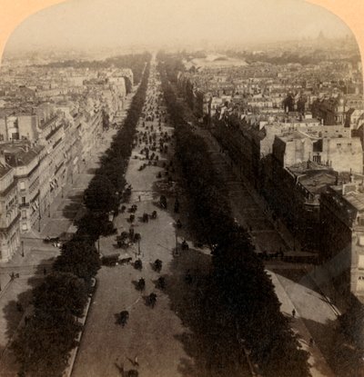 Champs Elysees, il viale preferito di Parigi, Francia, 1894 da Underwood and Underwood