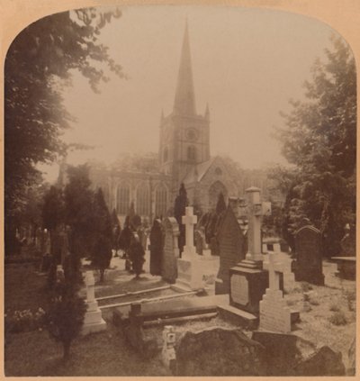 Chiesa a Stratford-on-Avon, Inghilterra - dove giacciono i resti mortali di Shakespeare da Underwood and Underwood