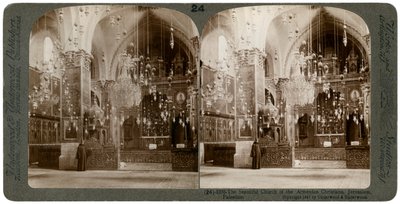 Chiesa dei cristiani armeni, Gerusalemme, Palestina, 1897 da Underwood and Underwood