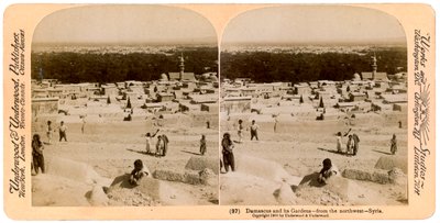 Damasco e i suoi giardini, visti da nord-ovest, Siria, 1900 da Underwood and Underwood