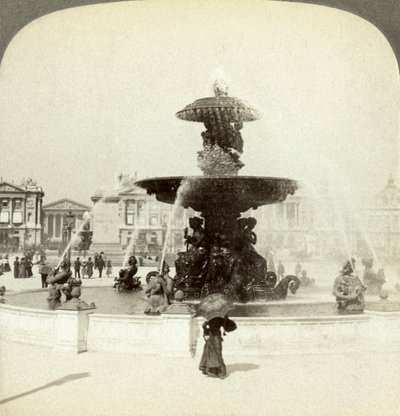 Fontana, Place de la Concorde, Parigi, Francia da Underwood and Underwood
