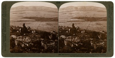 Campo di battaglia di Gedeone e la Collina di Moreh, nord da Jezreel, Palestina, 1900 da Underwood and Underwood