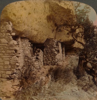 Case di una razza scomparsa - Abitazioni rupestri nel Walnut Canyon, Arizona, 1903 da Underwood and Underwood