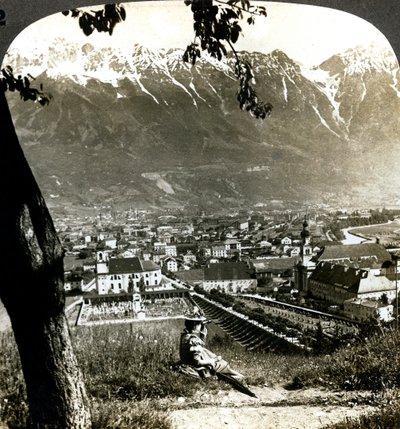 Innsbruck e le Alpi Bavaresi, Tirolo, Austria da Underwood and Underwood